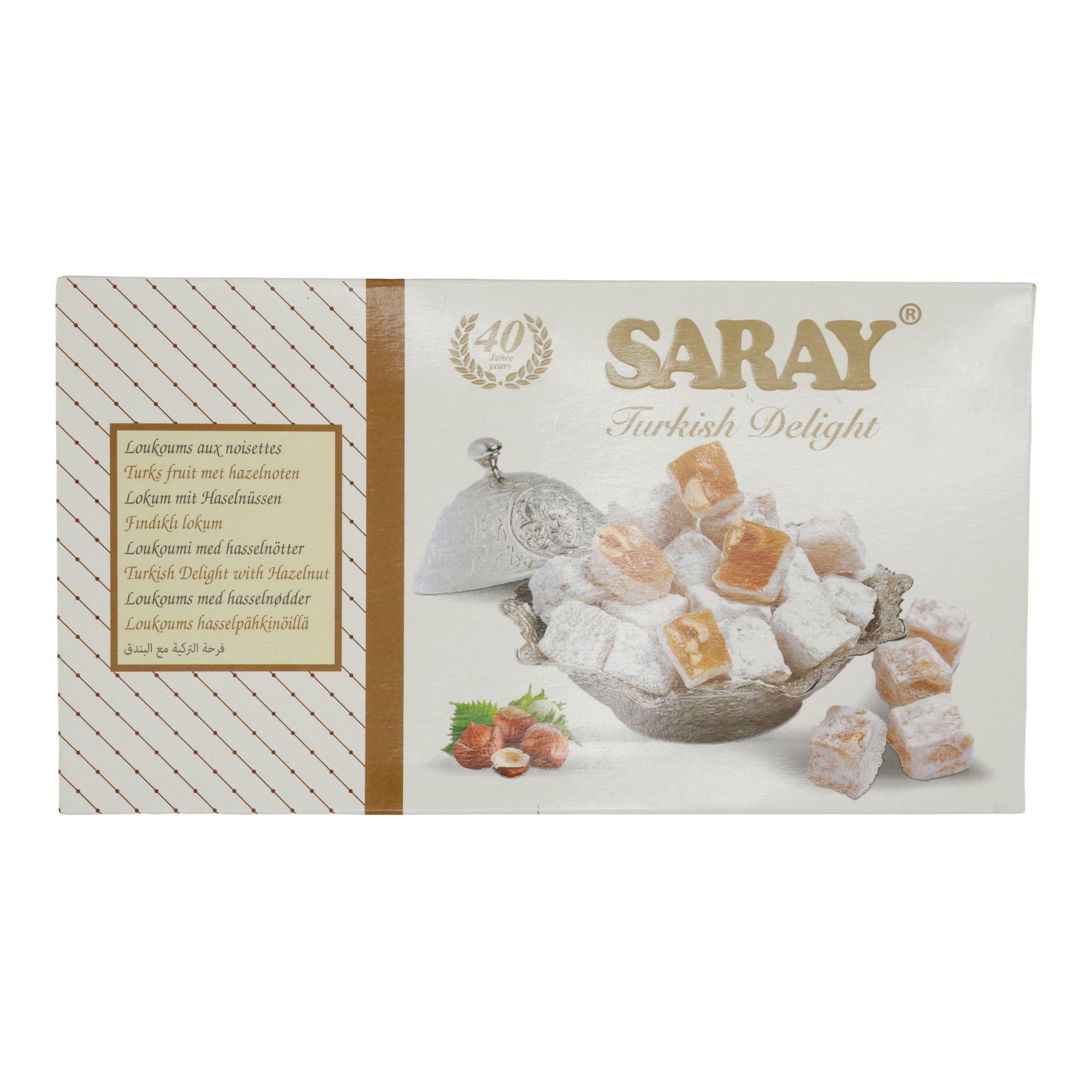 Lokum Turkish Delight Saray | Süßigkeit | Mit Haselnüssen | 400 g SARAY